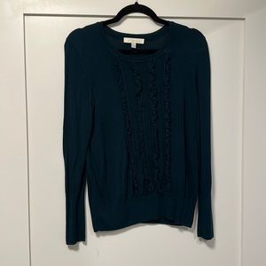 Dark green ruffle blouse